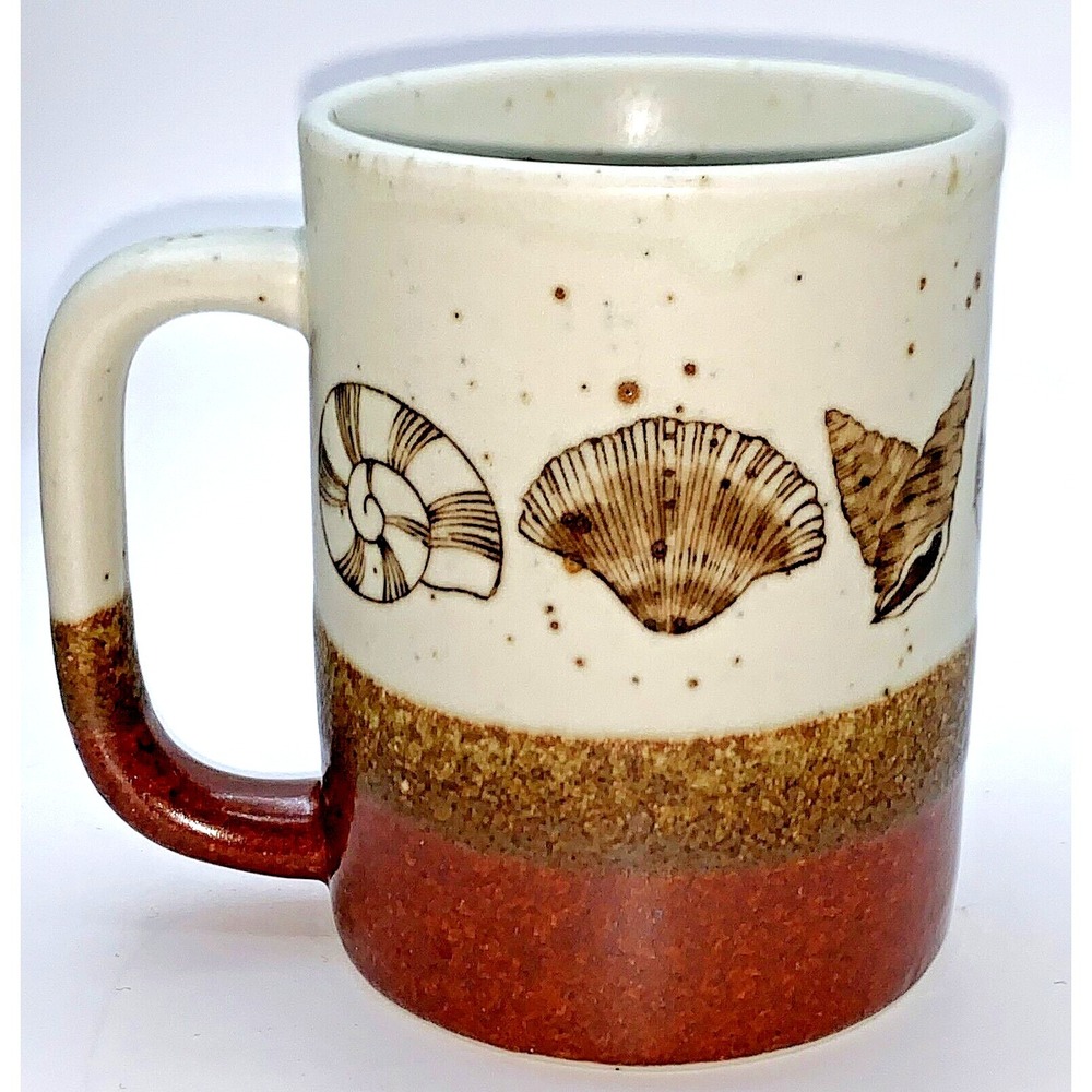 SEASHELL Otagiri Coffee‎ Cup Mug Stoneware Pottery Vintage Japan